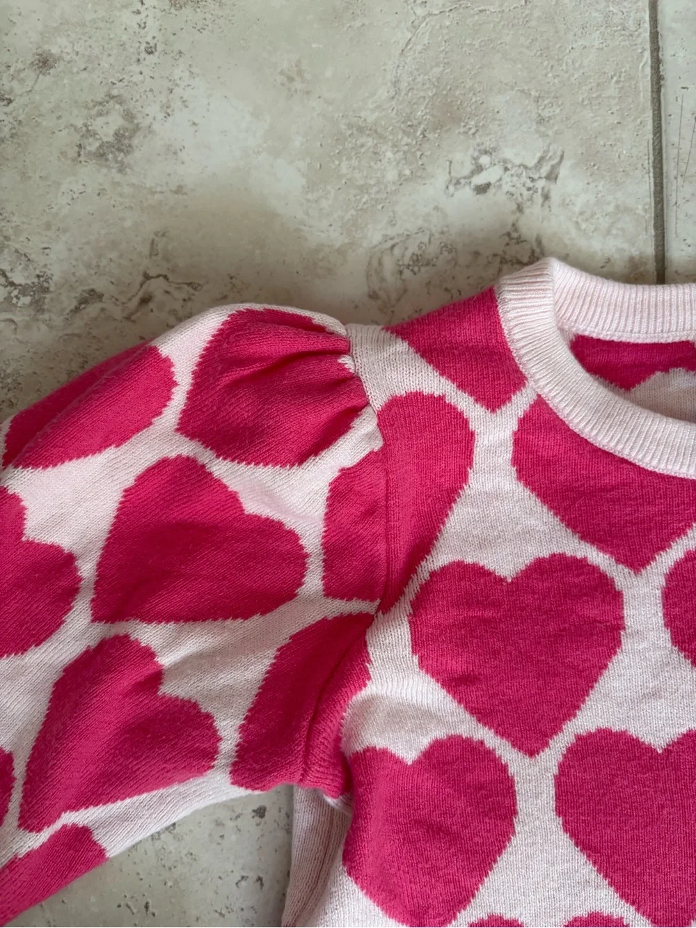 Janie & Jack Pink Heart Knit Top & Skirt Set